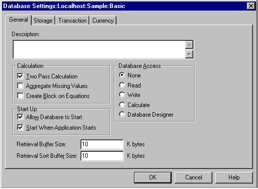 Database Settings