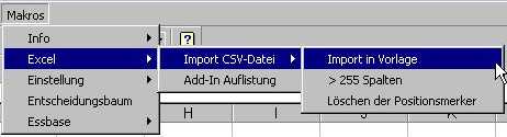 CSVImport Menü