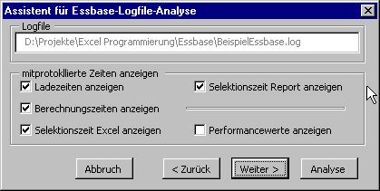 Assistent für die Analyse von Essbaselogfiles 3/4