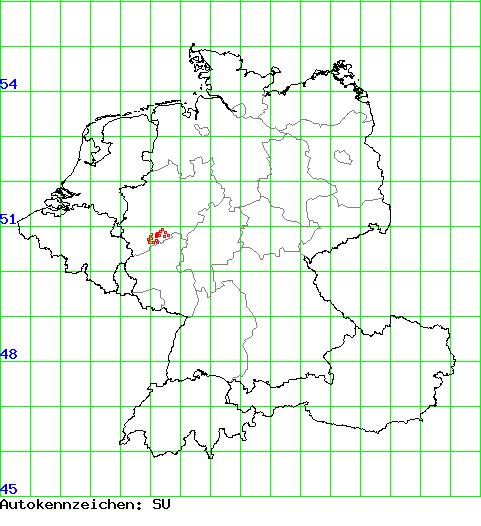 Lage des KFZ-Kennzeichen SU